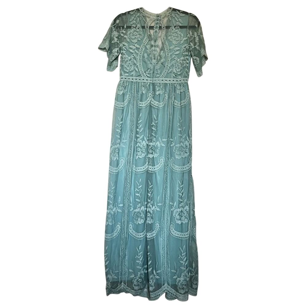 Pinkblush Lace Overlay Maxi Maternity Dress in Sage Size Small - Picture 11 of 11